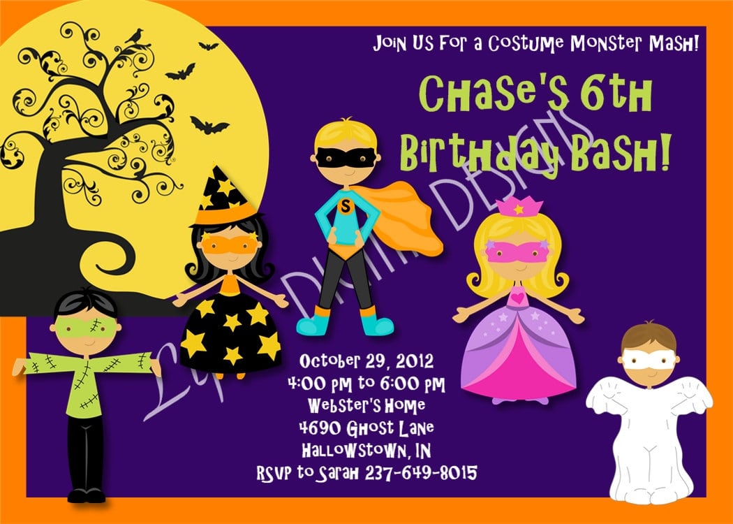 Doc    Free Printable Halloween Birthday Invitations â Free